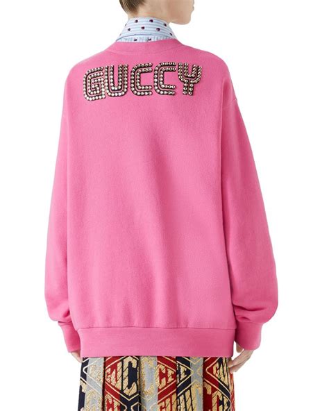 felpa gucci orso|Gucci Orso and Bosco Heavy Felt Oversized Cotton Sweatshirt .